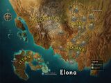 Overview of Elona's continent and regions.